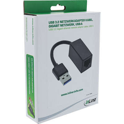 InLine® USB 3.2 Netzwerkadapter Kabel, Gigabit Netzwerk, USB-A (Produktbild 2)