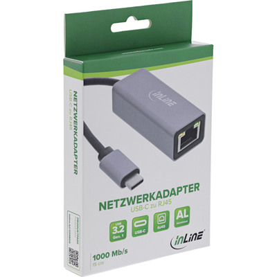 InLine® USB 3.2 Netzwerkadapter Kabel, USB-C zu RJ45 Gigabit Netzwerk  (Produktbild 5)