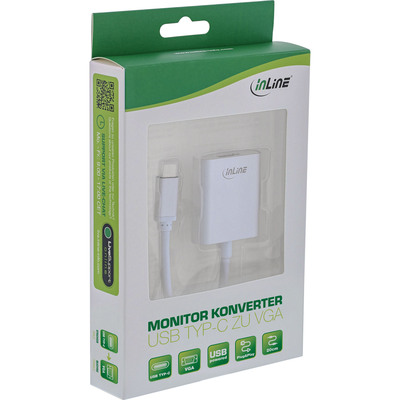 InLine® USB Display Konverter, USB-C Stecker zu VGA Buchse, silber (Produktbild 2)