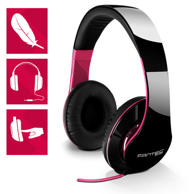 FANTEC SHP-250AJ-PK, Kopfhörer, stereo, 3,5mm-Klinke, schwarz/pink  (Produktbild 5)