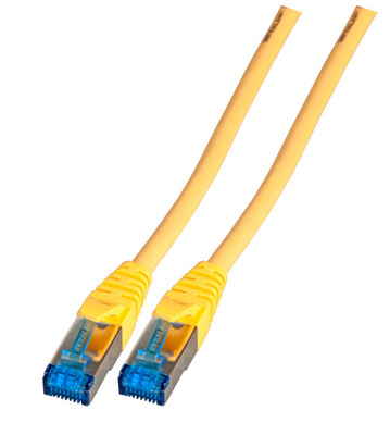 RJ45 Patchkabel S/FTP, Cat.6A -- TPE superflex, 0.15m, gelb, K5534FGE.0,15 (Produktbild 1)