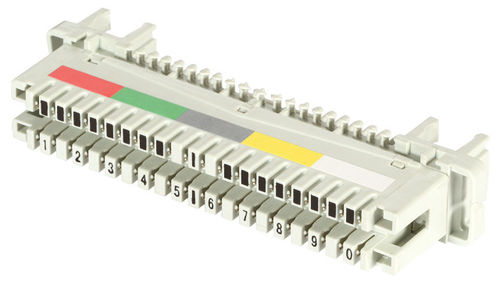 LSA-Anschlussleiste 2/10 zu 10DA für Rundstangenmontage, mit Farbcode, 46006.2F (Produktbild 1)
