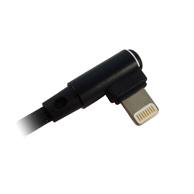 LC-Power LC-C-USB-Lightning-1M-2 (MFI) USB A zu Lightning Kabel, schwarz, gewinkelt, 1m (Produktbild 2)