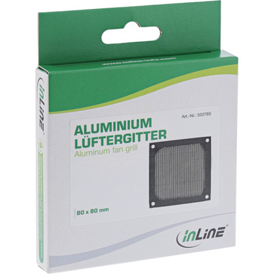 InLine® Lüftergitter, Aluminium Filter, 80x80mm, schwarz (Produktbild 3)