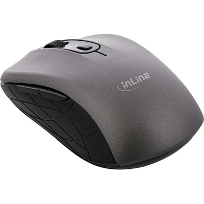 InLine® Maus 3-in-1, Bluetooth + 2x 2.4GHz Funk, 5 Tasten, optisch, grau/schwarz (Produktbild 2)