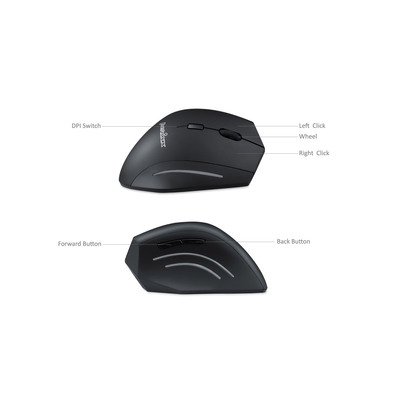 Perixx PERIMICE-608, programmierbare ergonomische Maus, schnurlos, schwarz (Produktbild 6)