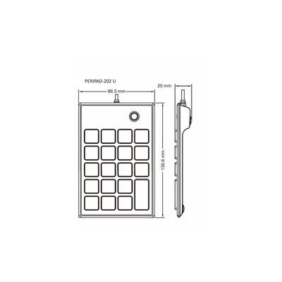 Perixx PERIPAD-202U, USB-A Nummernblock, schwarz (Produktbild 6)