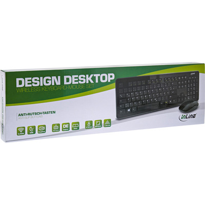 InLine® Design Desktop, Tast.-Maus Set, USB 2,4GHz, max. 1600dpi, schwarz (Produktbild 6)
