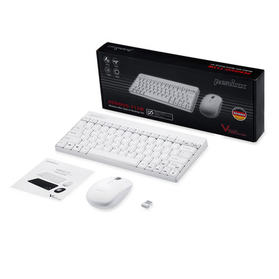 Perixx PERIDUO-712 DE W, Mini Tastatur und Maus Set, schnurlos, weiß (Produktbild 2)
