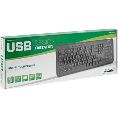 InLine® Design Keyboard, Tastatur, USB-Kabel, DE Layout, schwarz (Produktbild 3)