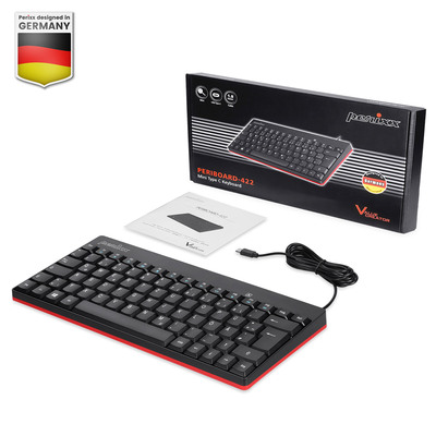 Perixx PERIBOARD-422 DE, Mini USB-C Tastatur kabelgebunden, schwarz (Produktbild 2)