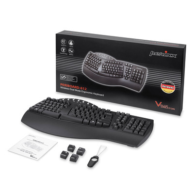 Perixx PERIBOARD-612B DE, ergonomische Tastatur, Dualmodus, Funk/Bluetooth (Produktbild 2)