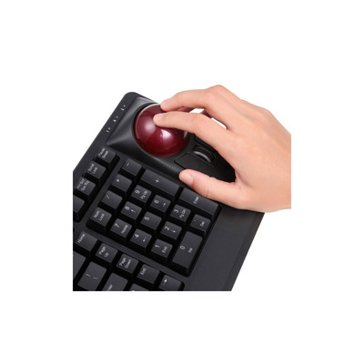 Perixx PERIBOARD-522 US B, USB-Tastatur mit Trackball, US Layout, schwarz  (Produktbild 5)