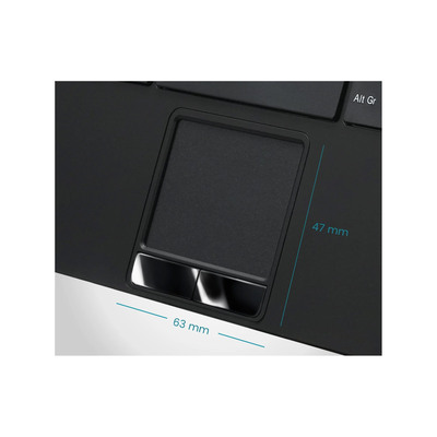 Perixx PERIBOARD-525 US Mini-USB-Tastatur mit Touchpad, USB-Hub, schwarz (Produktbild 2)