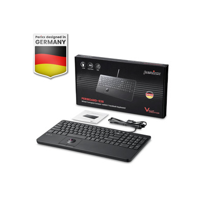 Perixx PERIBOARD-538 H US USB-Tastatur mit Trackball, Scherentasten, 2× USB-Hub (Produktbild 6)
