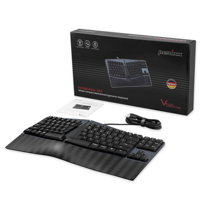 Perixx PERIBOARD-335 DE RD, ergonomische mechanische Tastatur (rote Schalter) (Produktbild 3)