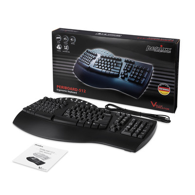 Perixx PERIBOARD-512 DE, Ergonomische USB-Tastatur, schwarz (Produktbild 2)