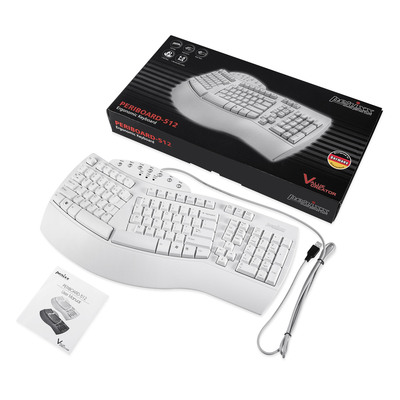Perixx PERIBOARD-512 DE, Ergonomische USB-Tastatur, weiß (Produktbild 2)