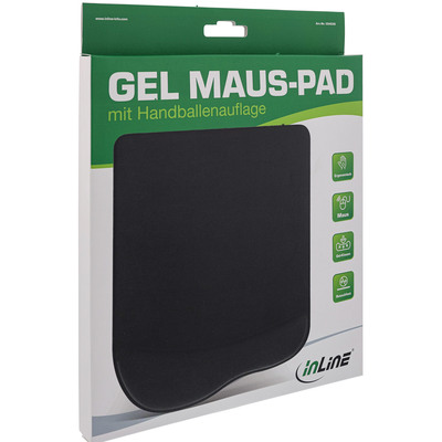 InLine® Maus-Pad, mit Gel Handballenauflage, 235x185x25mm, schwarz (Produktbild 3)