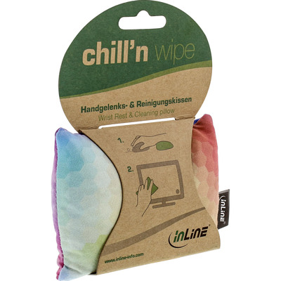 InLine® 2in1 Handgelenk-Ablage & Mikrofaser-Reinigungskissen, Recycled, bunt