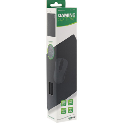 InLine® Maus-Pad, Soft Gaming Pad, 350x260x3mm, schwarz (Produktbild 3)