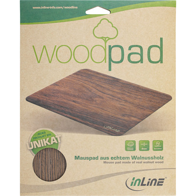InLine® WoodPad, Echtholz Mauspad, Walnuss, 240x200mm (Produktbild 6)