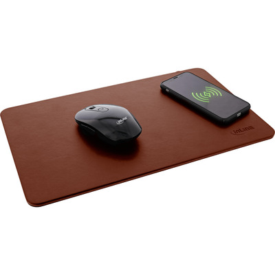 InLine® Maus-Pad, Wireless Charging, 370x225x7mm, braun (Produktbild 3)