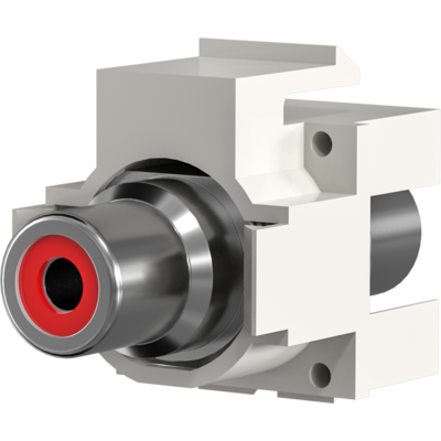 Keystone Einbauadapter Cinch weiß, roter -- Ring, EB493 (Produktbild 1)