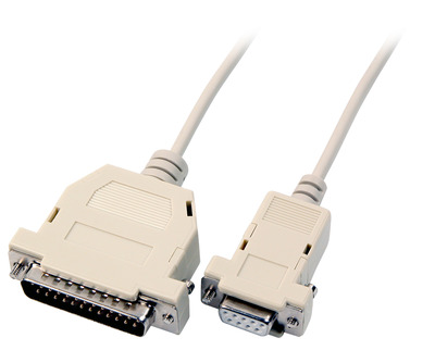 Serielles Laser-Druckerkabel, DSub 25 -- auf DSub 9, M-F, 3,0m, beige, EK150.3 (Produktbild 1)