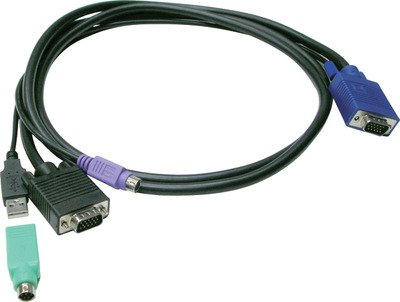 Slim 3-in-1 USB PS/2 KVM KVM Combo -- cable- 3m, K5381.3 (Produktbild 1)