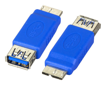 USB3.0-Adapter, Buchse A - Stecker -- Micro-B, blau, EB550 (Produktbild 1)