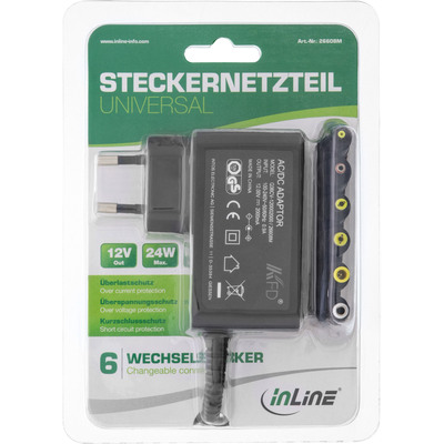 InLine® Universal Steckernetzteil, 12V / 24W mit 6 Wechselsteckern (Produktbild 2)