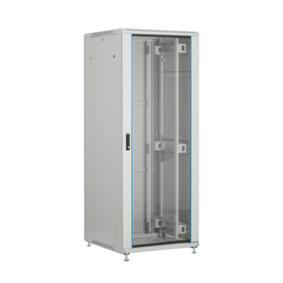 19 Netzwerkschrank PEL 42HE 600x600 RAL7035 -- Front Glas 1-tlg., Rück Stahl 1-tlg. 1 x SH, PEL-4266GR.G1SV (Produktbild 1)