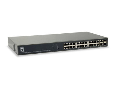 26-Port Web Managed GE PoE+ Switch, 2x -- SFP/RJ45 Combo, (185W), GEP-2651 (Produktbild 1)