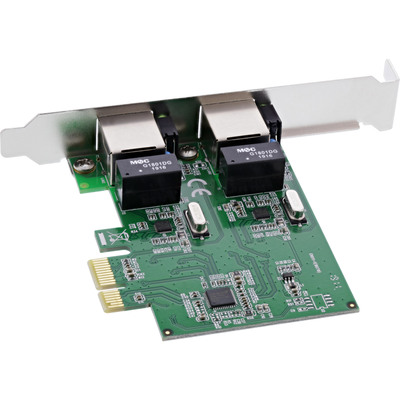 InLine® Dual Gigabit Netzwerkkarte, PCI Express, 2x 1Gb/s, PCIe x1, inkl. low profile Slotblech (Produktbild 2)