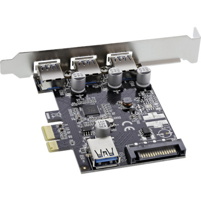 InLine® Schnittstellenkarte, 3x+1x USB 3.0, PCIe, mit SATA Stromanschluss, inkl. Low-Profile Slotblech (Produktbild 2)
