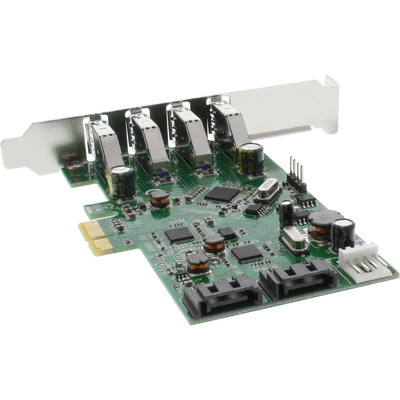 InLine® Schnittstellenkarte, 4x USB 3.0 + 2x SATA 6Gb/s, PCIe, inkl. Low-Profile Slotblech (Produktbild 2)