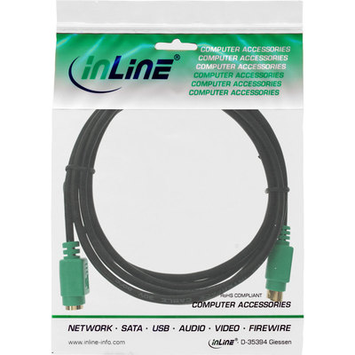 InLine® PS/2 Verlängerung, Stecker / Buchse, PC99, Kabel schwarz, Stecker grün, Kontakte gold, 2m (Produktbild 11)