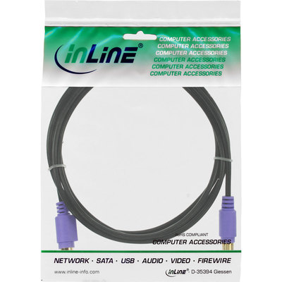 InLine® PS/2 Verlängerung, Stecker / Buchse, PC99, Kabel schwarz, Stecker violett, Kontakte gold, 2m (Produktbild 11)