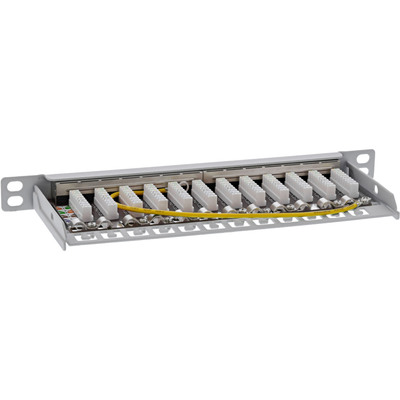 InLine® 10 Patchfeld Cat.6A 0,5HE 12-fach, lichtgrau, RAL7035, mit Staubschutz  (Produktbild 5)