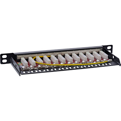 InLine® 10 Patchfeld Cat.6A 0,5HE 12-fach, schwarz, mit Staubschutz  (Produktbild 5)