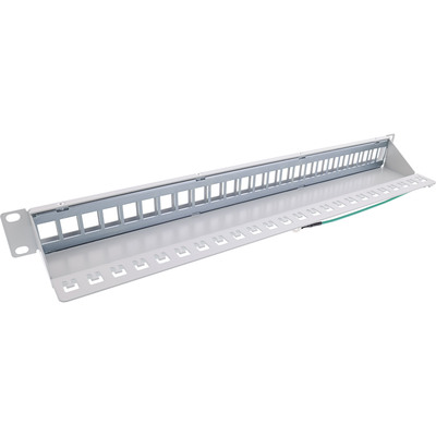 InLine® Patchfeld 24-fach, Keystone Leerblech Patchpanel, 19, 1HE, lichtgrau (Produktbild 2)