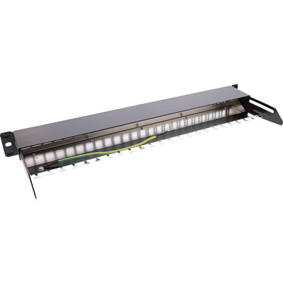 InLine® Patchfeld 24-fach, Keystone Leerblech Patchpanel mit Auszug, 19, 1HE (Produktbild 3)