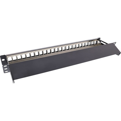 InLine® Patchfeld 24-fach, Keystone Leerblech Patchpanel mit Auszug, 19, 1HE  (Produktbild 5)