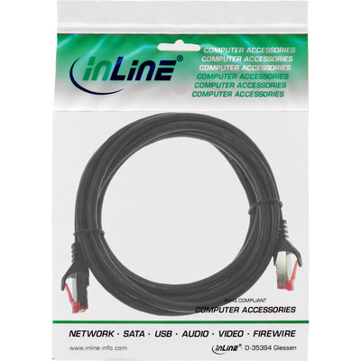 InLine® Patchkabel, S/FTP (PiMf), Cat.6, 250MHz, PVC, CCA, schwarz, 0,5m