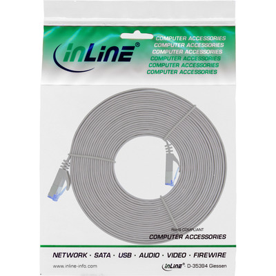 InLine® Patchkabel flach, U/FTP, Cat.6A, grau, 10m (Produktbild 11)