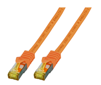 RJ45 Patchkabel Cat.6A S/FTP LSZH -- Cat.7 Rohkabel orange 0,15m, MK7001.0,15O (Produktbild 1)