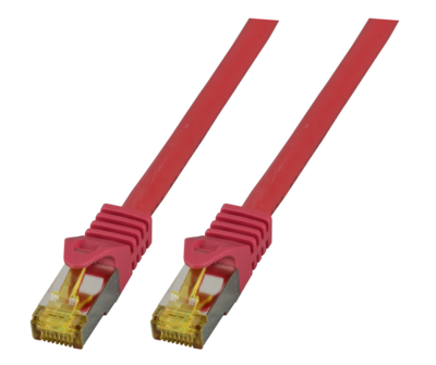 RJ45 Patchkabel Cat.6A S/FTP LSZH -- Cat.7 Rohkabel rot 0,15m, MK7001.0,15R (Produktbild 1)