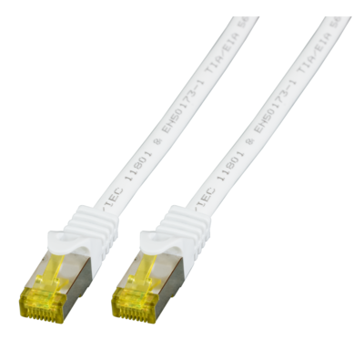 RJ45 Patchkabel Cat.6A S/FTP LSZH -- Cat.7 Rohkabel weiß 0,15m, MK7001.0,15W (Produktbild 1)
