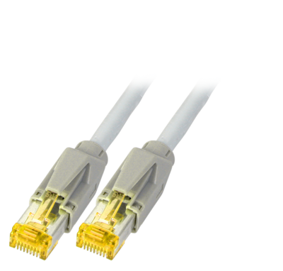 RJ45 Patchkabel Cat.6A S/FTP LSZH -- Dätwyler 7702 TM31 grau 0,25m, K8580GR.0,25 (Produktbild 1)